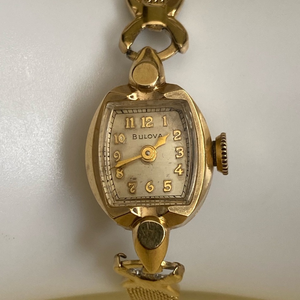 Vintage Solid 14K Gold Case Bulova Cocktail Manual-Wind Ladies Watch! Runs!! - Picture 3 of 14